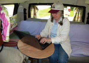 The Perfect Table: Customizing Your Camper 4 Sharon at Laptop with New Table