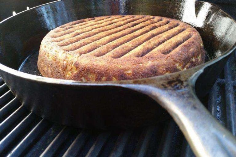 Skillet Cornbread on the Grill