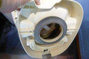 New flange seal installed on toilet