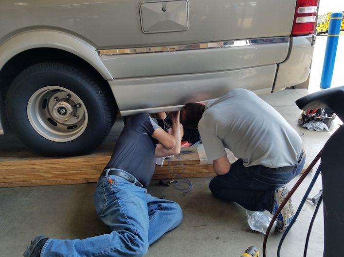The next generation of RV Air Conditioning Systems 3 The AC unit being installed